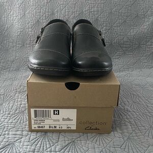 Clarks Cora Harbor Black Leather shoes